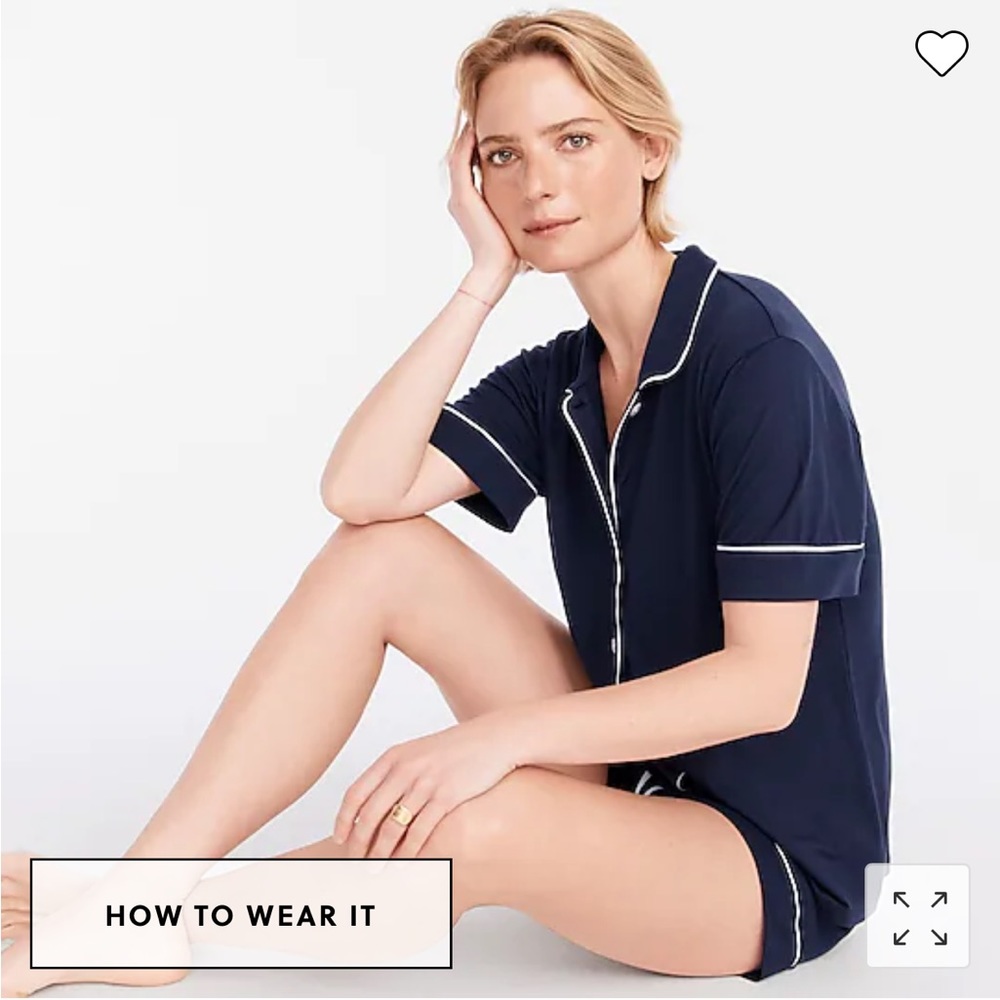 J. Crew Eco dreamiest short-sleeve pajama set M